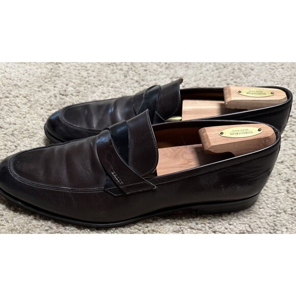 BALLY Men\'s Slip-on Brown Black Leather Loafer Sz US 10.5 main image 5